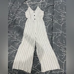 White Striped Jumpsuit